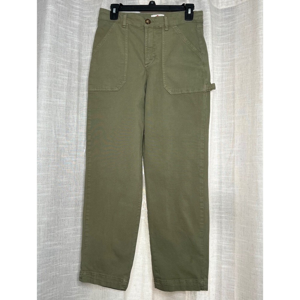 Marine Layer Maya Slim Straight Leg Utility Pants Olive Green Women's Size 4 - Picture 4 of 11
